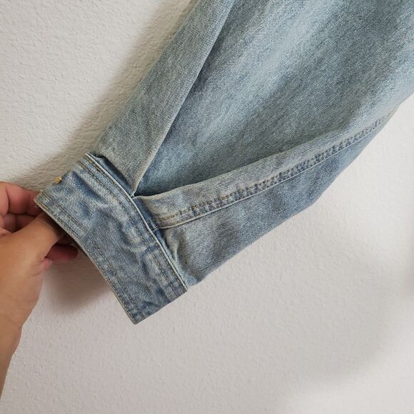 Urban Outfitters BDG Women's Denim Jacket Medium Blue Peplum Cinched Boho Chic - Picture 6 of 13